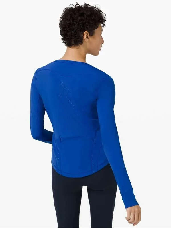 Lululemon Flash Forward Half Zip Cerulean Blue Sz 2 - Image 2