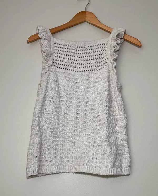 Madewell Ruffled Crochet Sweater Tank - Image 6