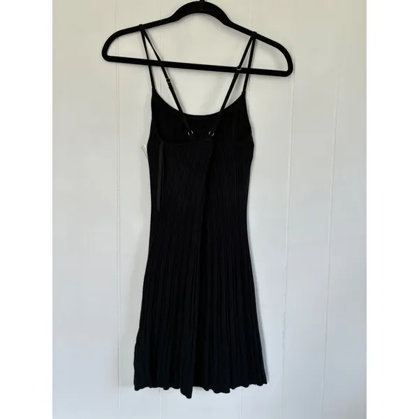 Abercrombie & Fitch Black Ribbed Knit Mini Dress‎ Strappy Cross Back Womens XS - Image 4
