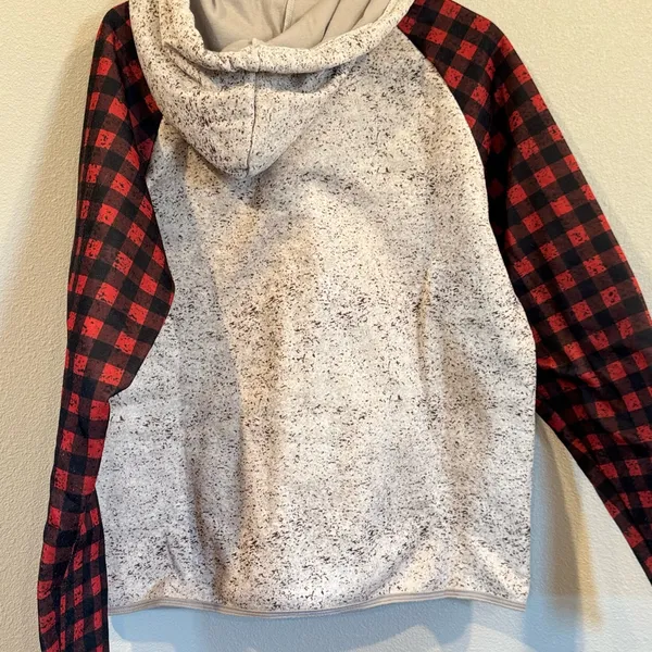 Kansas City Chiefs Hoodie Plaid Sleeve Womens M L NWT Game Day Sweatshirt - Image 7