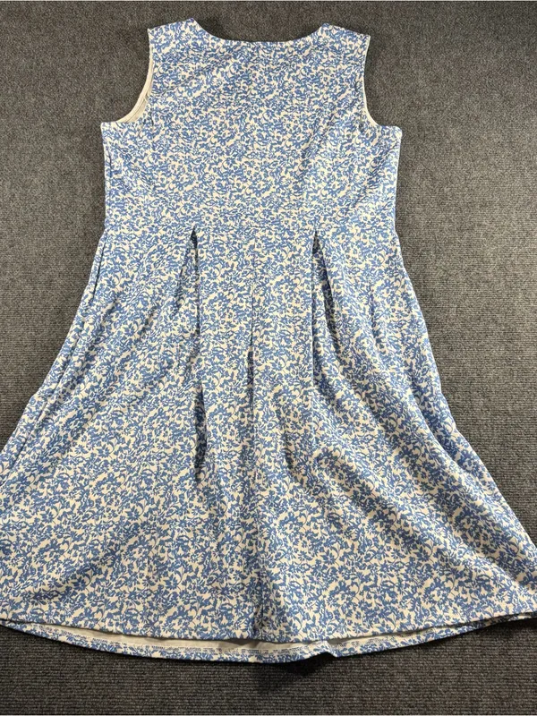 Gilli Boutique Brand Blue White Floral Sleeveless Fit Flare Dress 2XI NWT - Image 2