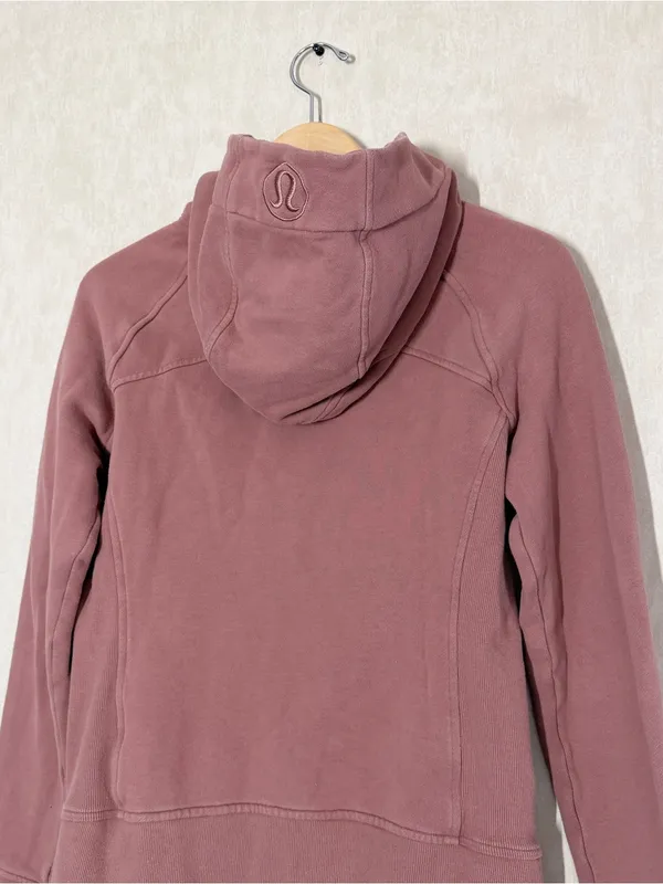 Lululemon Women’s Scuba Full Zip Hoodie Light Cotton Fleece in Pink Mauve a8 - Image 5