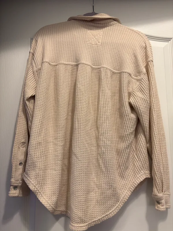 Aerie Button-Up Waffle Knit Long Sleeve - Image 4