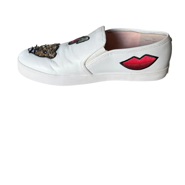 Kate Spade New York Lizbeth Slip-On Sneakers Sequin Cat Meow Lips Cherries sz 9 - Image 3