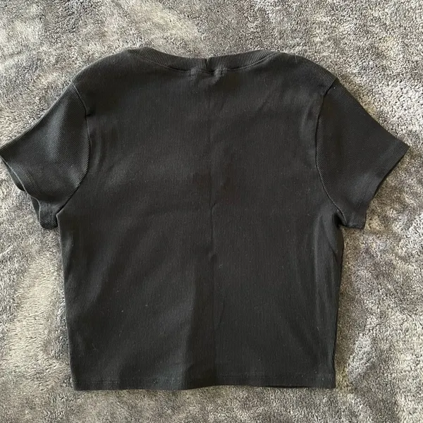 Forever 21 Black Skeleton Skateboard Ribbed Tee - Image 4