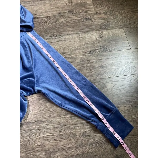 EUC Womens Aerie velour velvet full zip‎ jacket blue oversized size XXL - Image 5