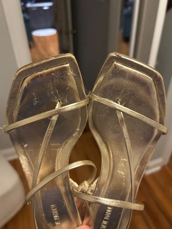 Steve Madden Strappy Gold Heels - Image 5