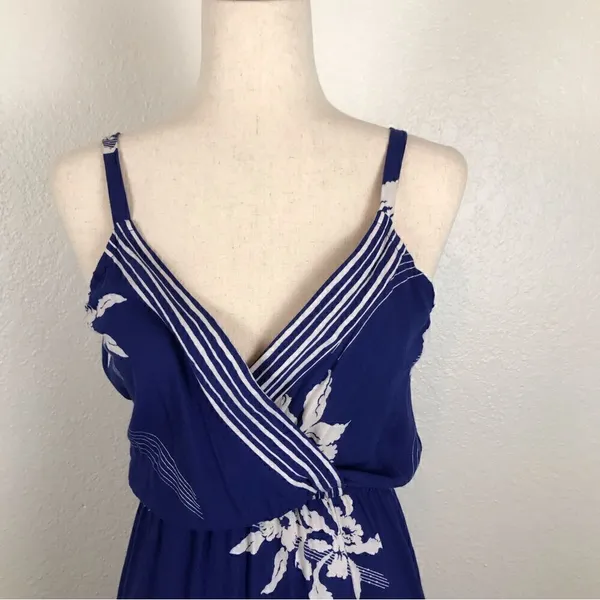 Vintage 70’s‎ Young Edwardian spaghetti strap surplus Hawaiian print sundress S* - Image 4
