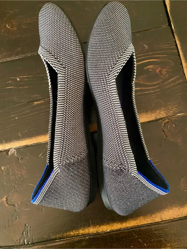 Rothy's Navy and White Knit Ballet Flats with Blue Trim - Image 6
