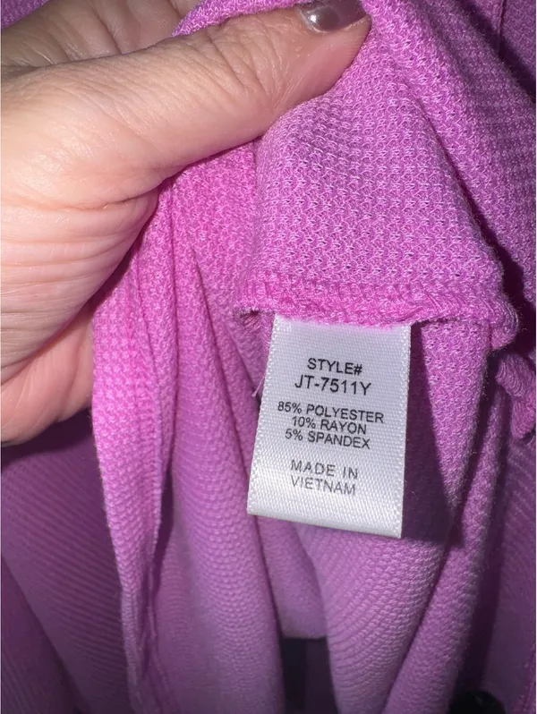 Zenana Long Sleeve Waffle Henley with Thumb Holes, Bright Mauve, Size Medium - Image 5