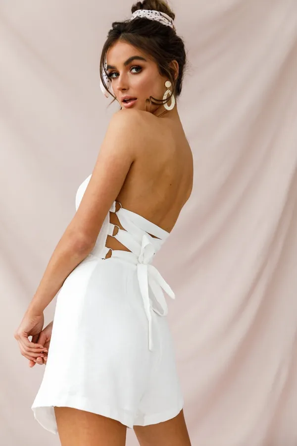 Selfie Leslie White Strapless Romper - Image 2
