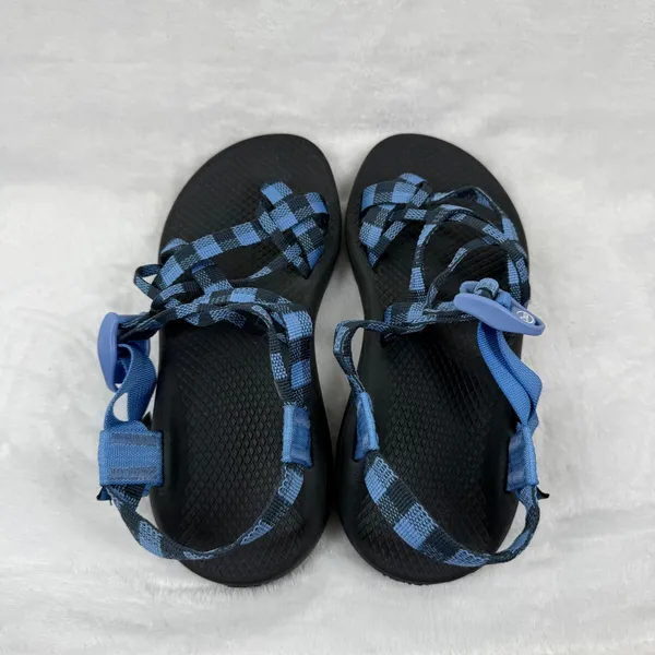 Chaco Z Cloud 2 Womens 7 Blue‎ Checkered Strappy Toe Loop Hiking Sandals J106820 - Image 6