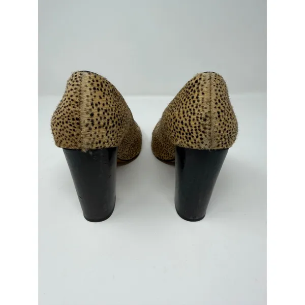 Juicy Couture Cheetah Print Calf Hair Block Heel Pumps Round Toe Tan BlK Size 7 - Image 7