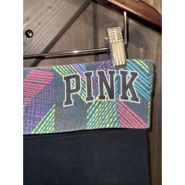 Victorias Secret‎ PINK Yoga Y2K 2015 Women's Sz M Fold Over Leggings - Image 2