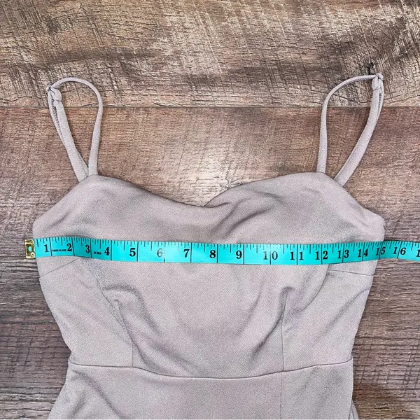 Birdy Grey Benny Dress in Crepe Taupe Bow Back Gown - Image 13