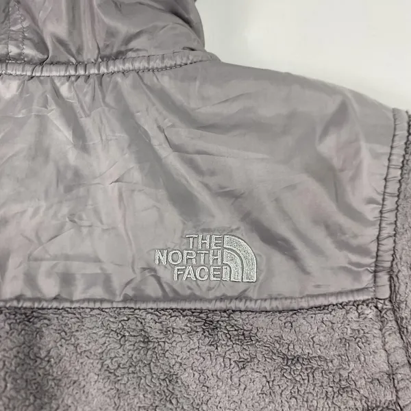 The‎ North Face Jacket Womens Small Gray Hooded Full Zip Fleece Embroidered Logo - Image 13