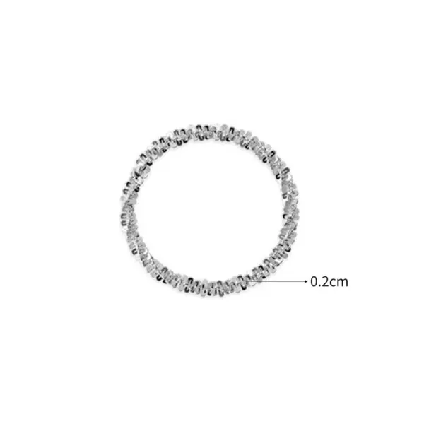 NEW Dainty‎ Diamond Cut White Gold Plated Silver Bendy Ring, Size 5 - Image 12