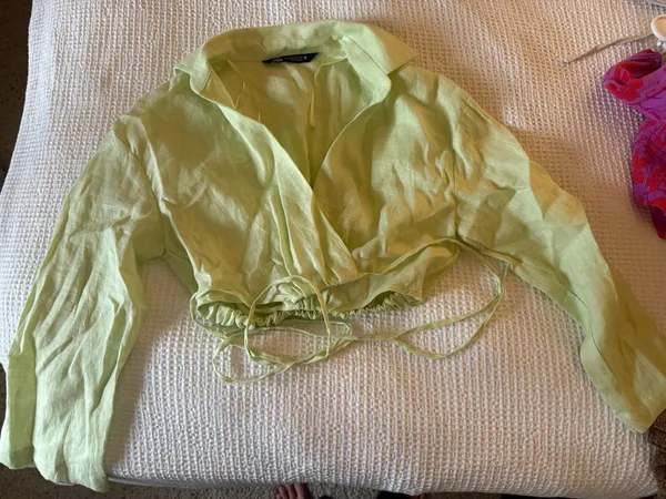 ZARA Green Linen Top - Image 2