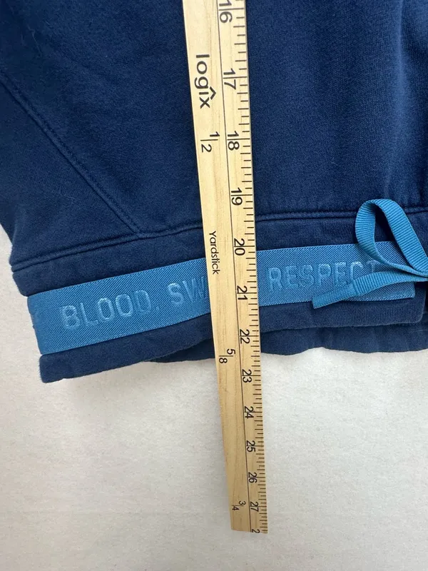 Under Armour Project Rock Cinch Hem Sweatshirt Small Blue Blood Sweat Respect - Image 13