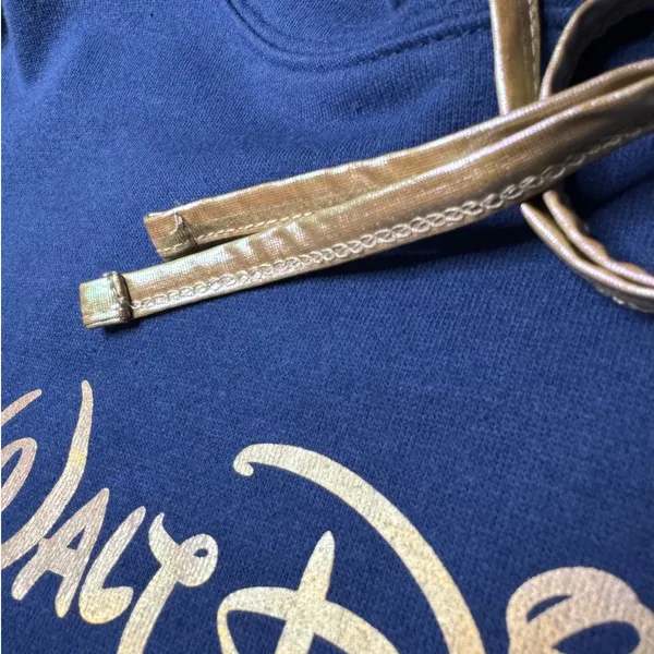 Disney World 50th Anniversary Cropped Hoodie L Navy Rose Gold - Image 6