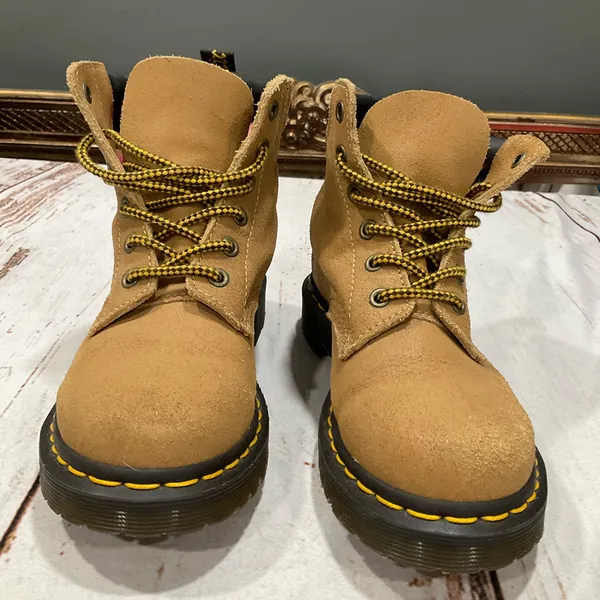 Womans Dr.‎ Martens 939 Greasy Suede Tan Boots - Image 2
