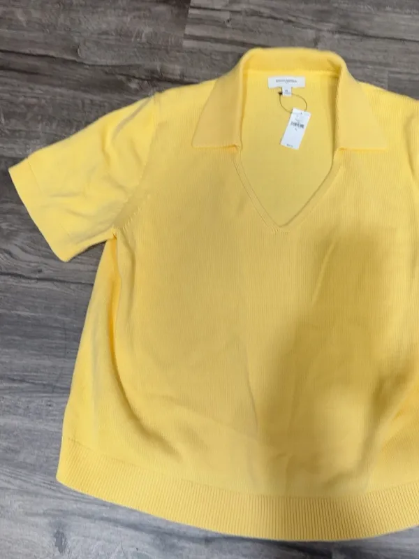 Banana Republic NWT Yellow Cotton Short Sleeve Polo Sweater XL - Image 6