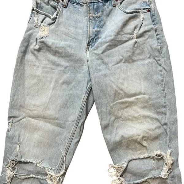 Abercrombie Curve Love High Rise Skinny Distressed Light Wash Blue Jeans Size 30 - Image 2