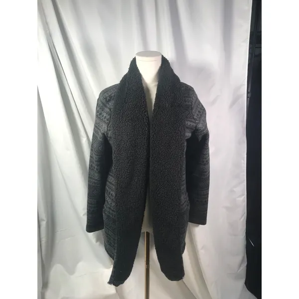LL Bean Women's Fair Isle Sherpa Lined Cardigan Sweater‎ Jacket Size M - Image 5