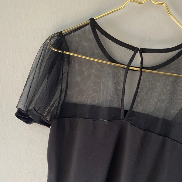 Express Black Top with Sheer Sleeves - Image 11