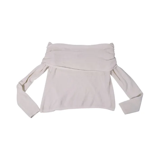 Abercrombie & Fitch Merino Wool Off Shoulder Sweater XXL Cream Cozy Old Money - Image 3