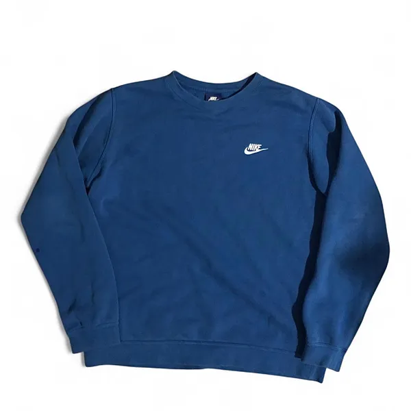 Nike Blue Crewneck Sweatshirt Swoosh Preppy Athleisure Sporty Long Sleeve Fleece Lined Sz L #Streetwear. Measurement in pics. - Image 2