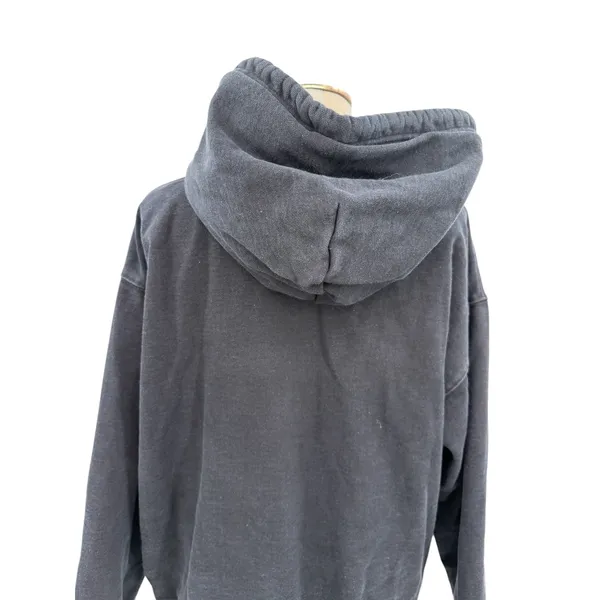 Aritzia TNA Cozy Fleece Hoodie Black Pullover Kangaroo Pocket Oversized Large‎ - Image 8