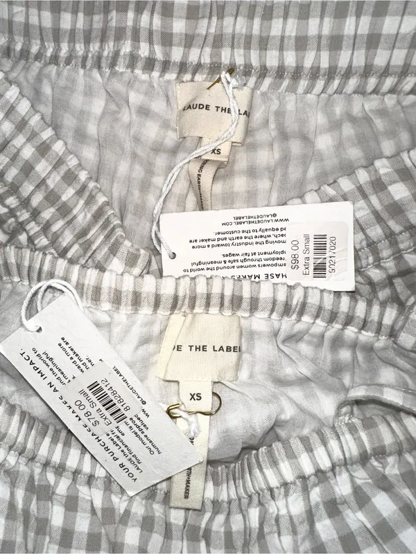 NWT Laude The Label Gingham Bandeau Cotton Shorts Set XS - Image 4