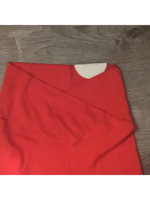 Aerie Red real me high rise super flare cross over leggings size small - Image 3