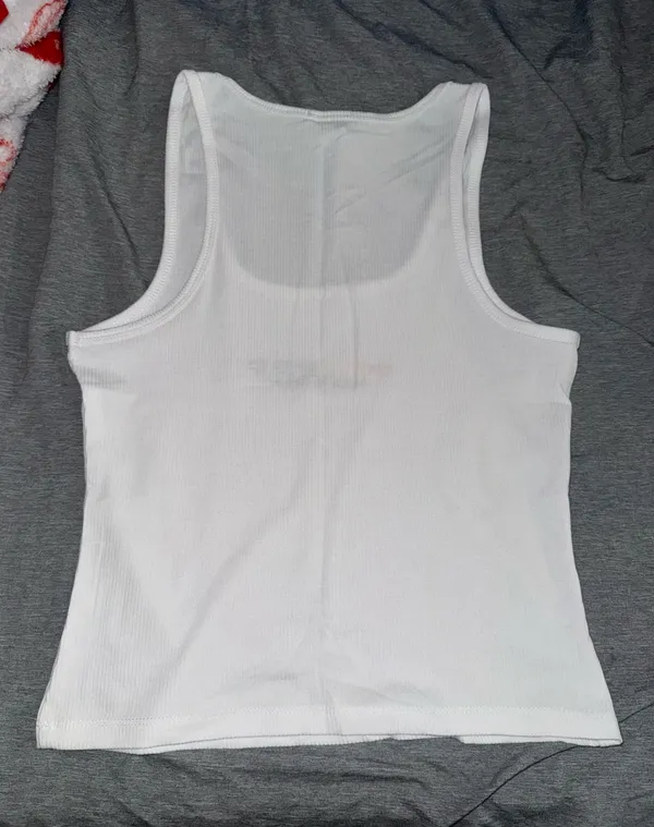 rue21 White Ribbed Tank with Rainbow Heart 'Love Is Love' Embroidery - Image 3