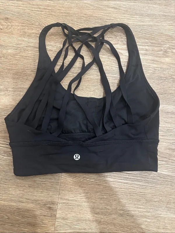 Lululemon Longline Black Strappy Back Sports Bra - Image 2