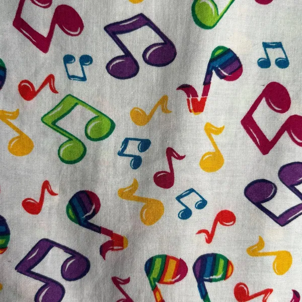 Vintage Handmade Reversible‎ Rainbow Music Note Vest Black White Colorful Notes Size M - Image 11