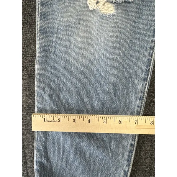 Levi’s 501 Original Jeans Women’s Approx W27 Light Wash Distressed Button Fly - Image 10