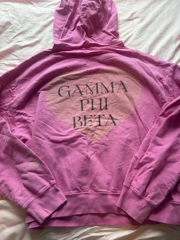 Hot Pink Gamma Phi Beta Hoodie and Shorts Set - Image 5