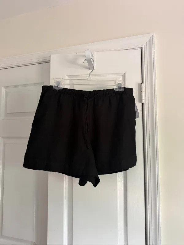 Gap 4” High Rise Pull-On Linen Blend Shorts Black M NWT - Image 11