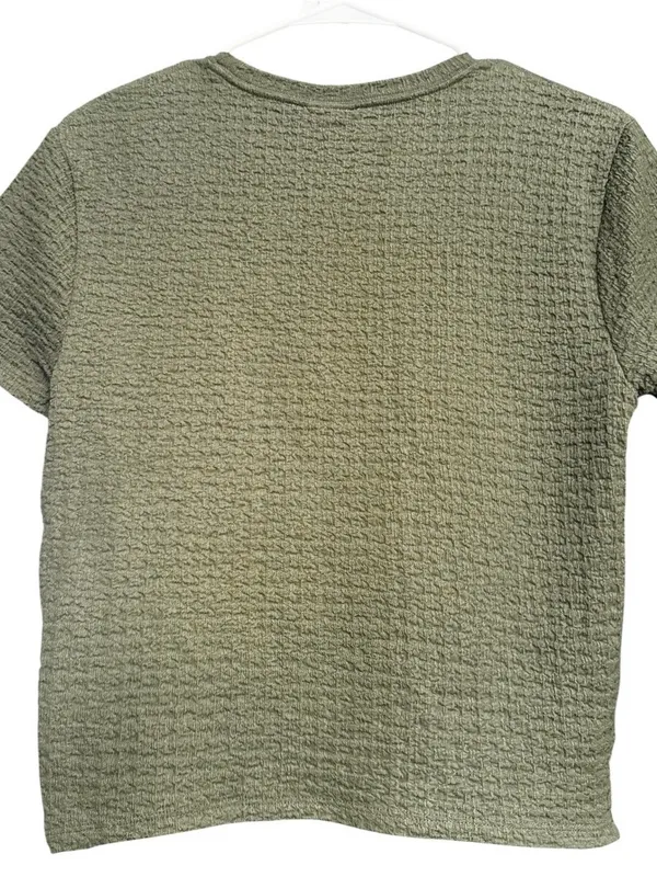 Abercrombie Olive Textured Short-Sleeve Top - Image 2