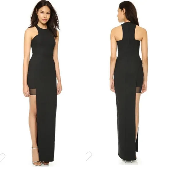 Revolve Elizabeth and James Tegan High-Slit Chiffon Maxi Dress, Black Size 2 - Image 2