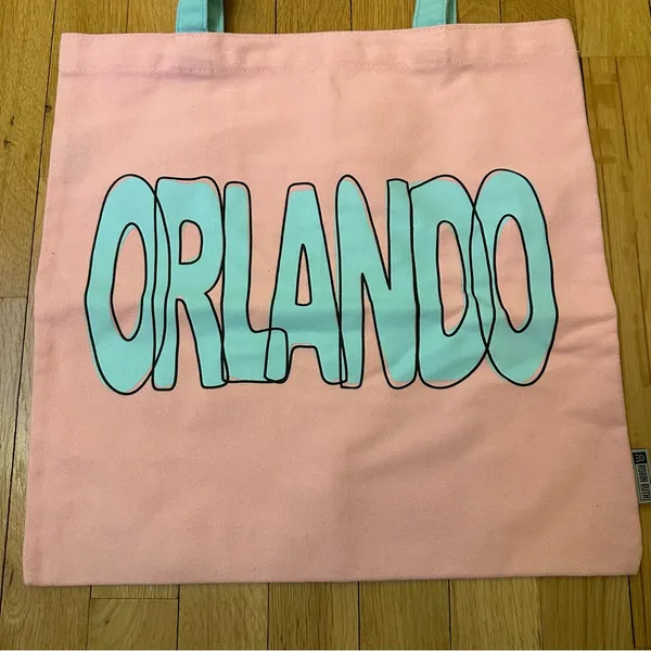 Orlando Pink and Blue Tote Bag - Image 2