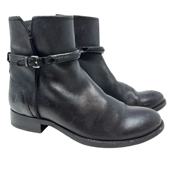 Frye Melissa Seam Short Boots‎ Leather Black Size US 6 - Image 2