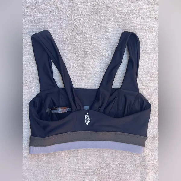 Free People Movement Black Olive Gray Sport Bra yoga Pilates activewear XSmall - Image 2