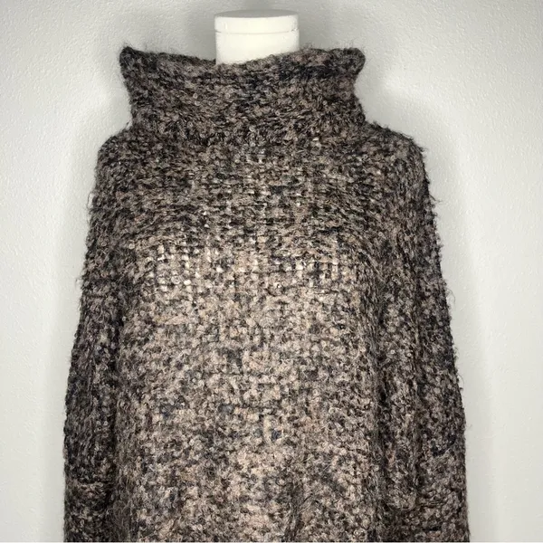 Free People Brown Alpaca Blend Knit Turtleneck She’s All That Tunic Sweater - Image 3