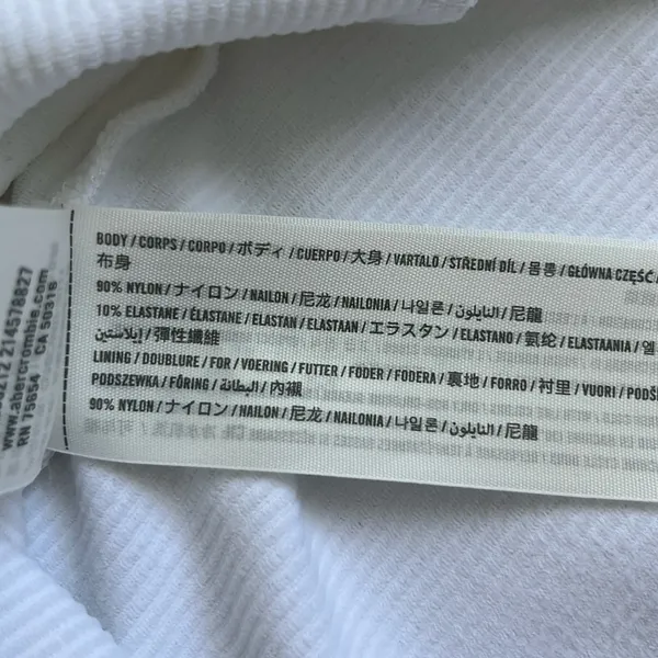 Abercrombie & Fitch White Ribbed Tank Bodysuit in Women's Medium - Image 6