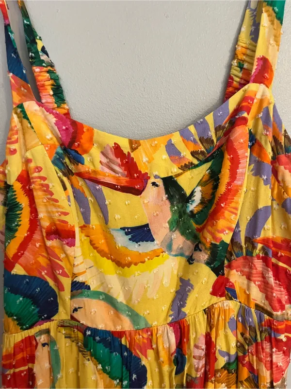 FARM Rio Yellow Tropical Floral Maxi Dress - Image 6