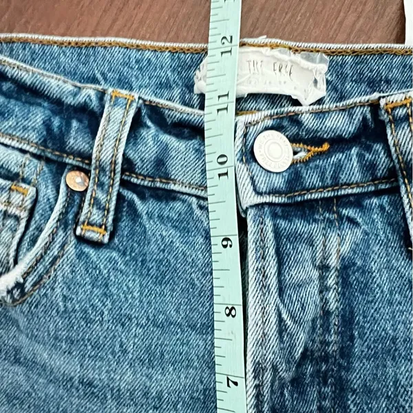 We The Free People Button Fly High Rise Skinny Jeans Size 27 Distressed Frayed - Image 12