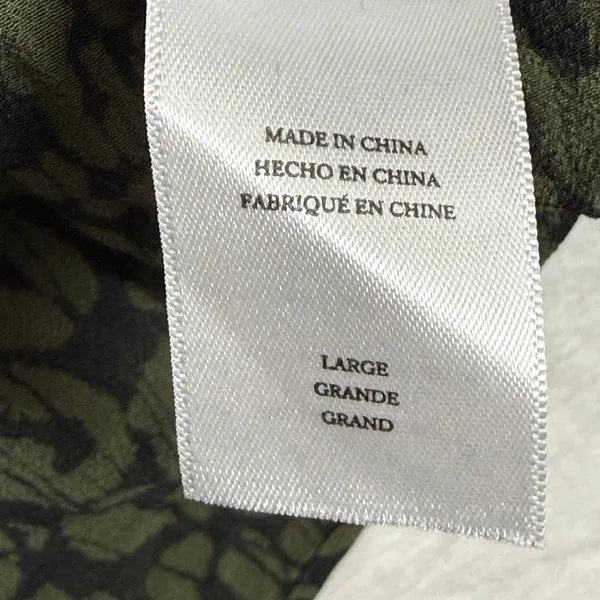 Rails Jasmine Olive Batik Cheetah Smocked Mini Dress Green Animal Print Large - Image 8